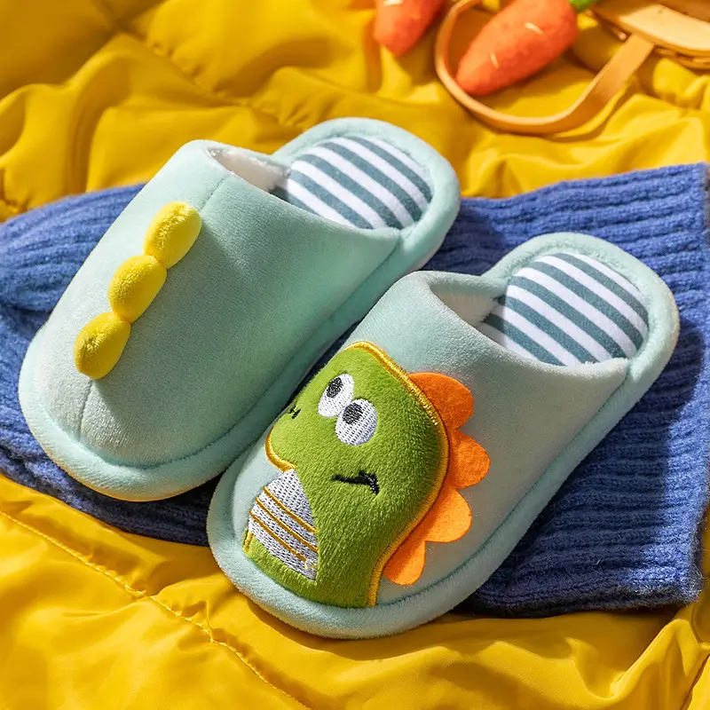 Children's cotton slippers girls' boys' home indoor soft bottom autumn and winter girls' baby cotton slippers - Image 2