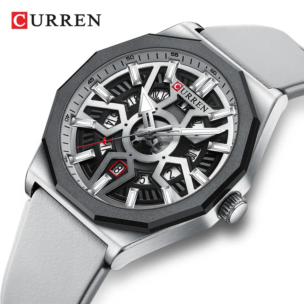 Men's Carian 8437 Quartz Watch with Orange Strap - Image 8