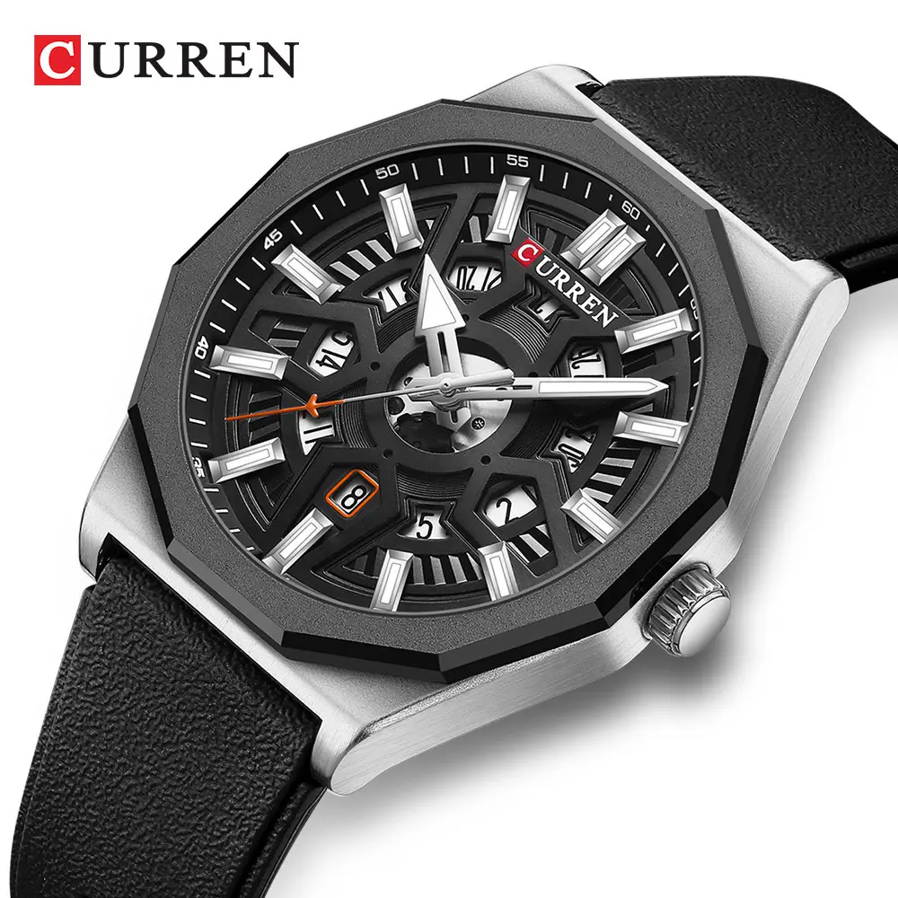 Men's Carian 8437 Quartz Watch with Orange Strap - Image 9