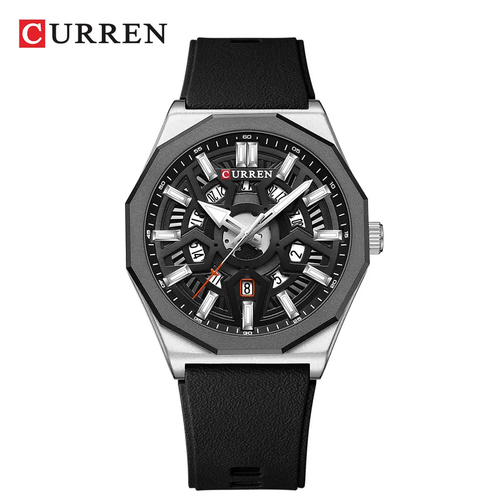 Men's Carian 8437 Quartz Watch with Orange Strap - Image 2