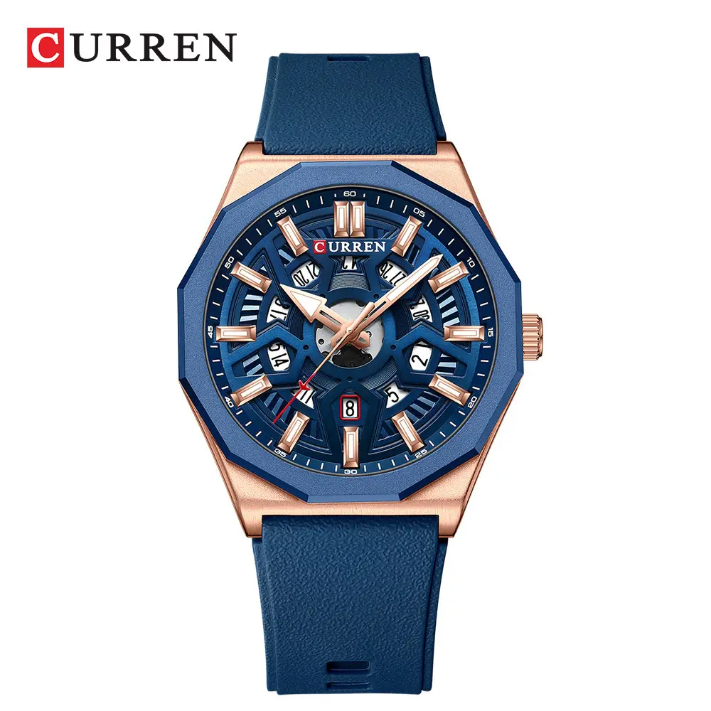 Men's Carian 8437 Quartz Watch with Orange Strap - Image 4