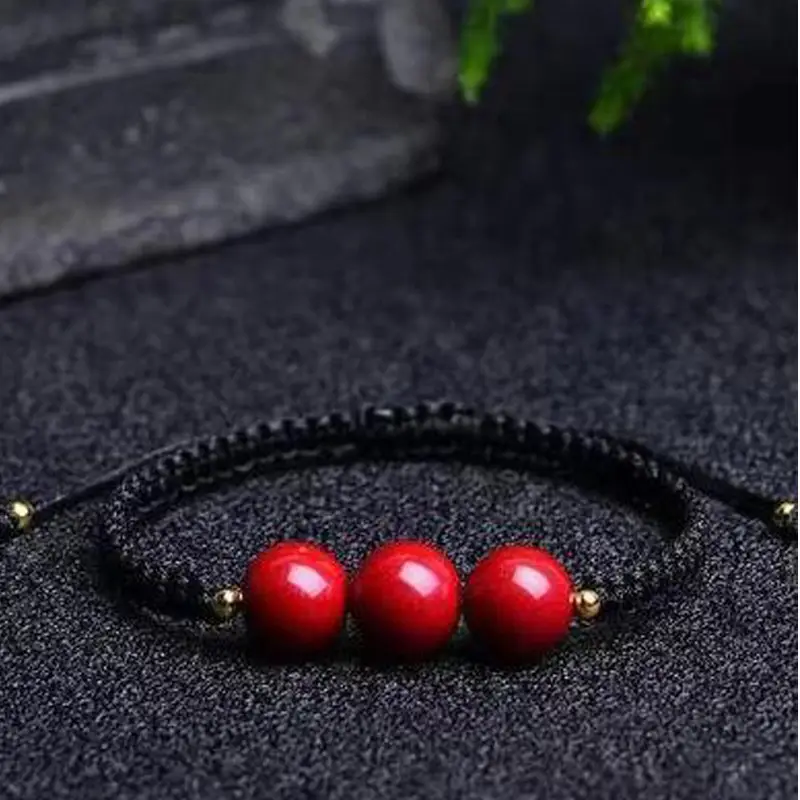 Cinnabar Prayer Bracelet Red Hand Rope String Transfer Beads - Image 6
