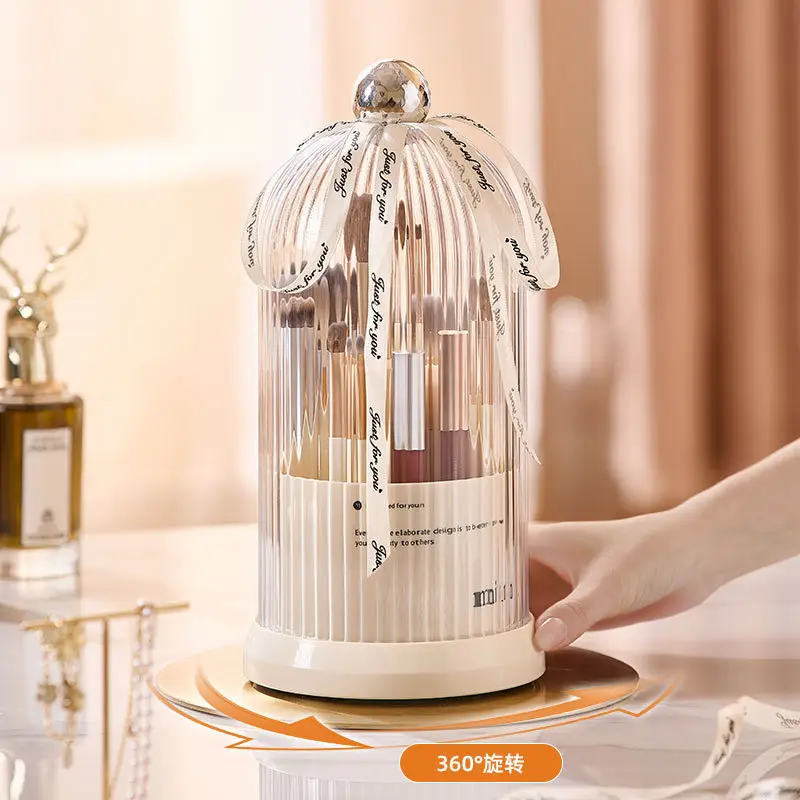 Rotating Makeup Brush Storage Cartridge Desktop Eyebrow Pen Eye Shadow Bucket Cosmetic Lipstick Pen Holder Dressing Table Storage Box