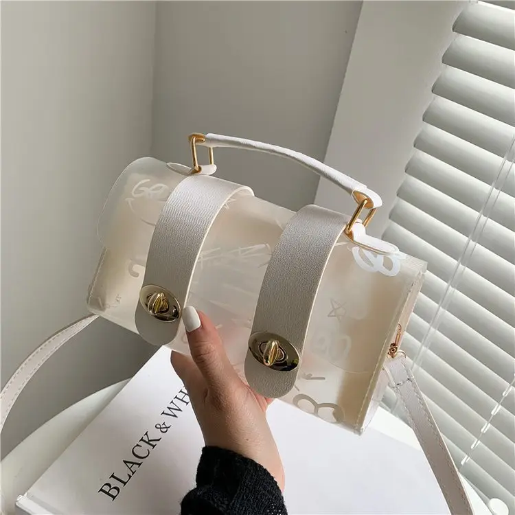Women's Transparent Jelly Crossbody Bag with Graffiti Design - Image 5