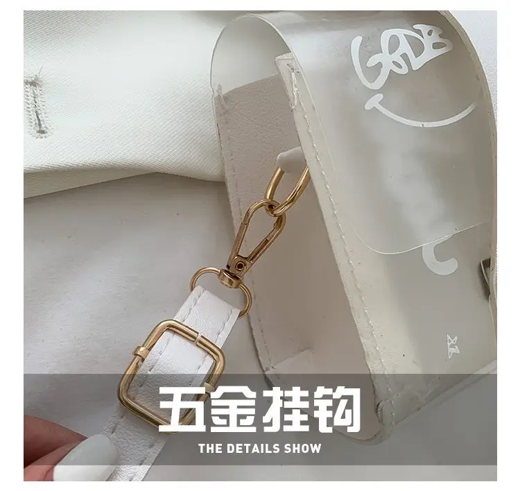 Women's Transparent Jelly Crossbody Bag with Graffiti Design — feature 17