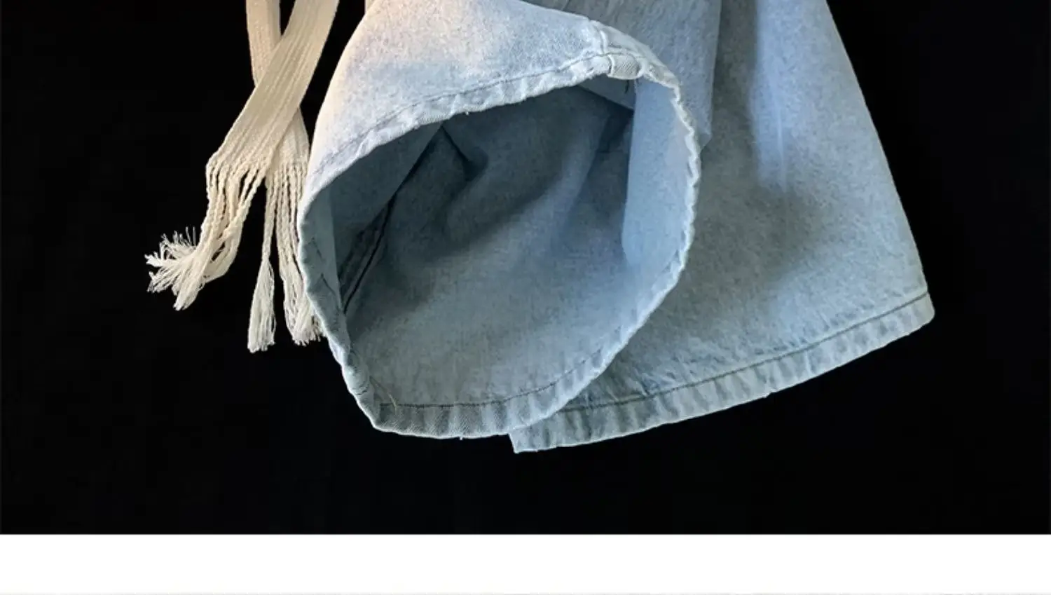 Denim Shorts Men Loose Fit Elastic Waist Grey — feature 10