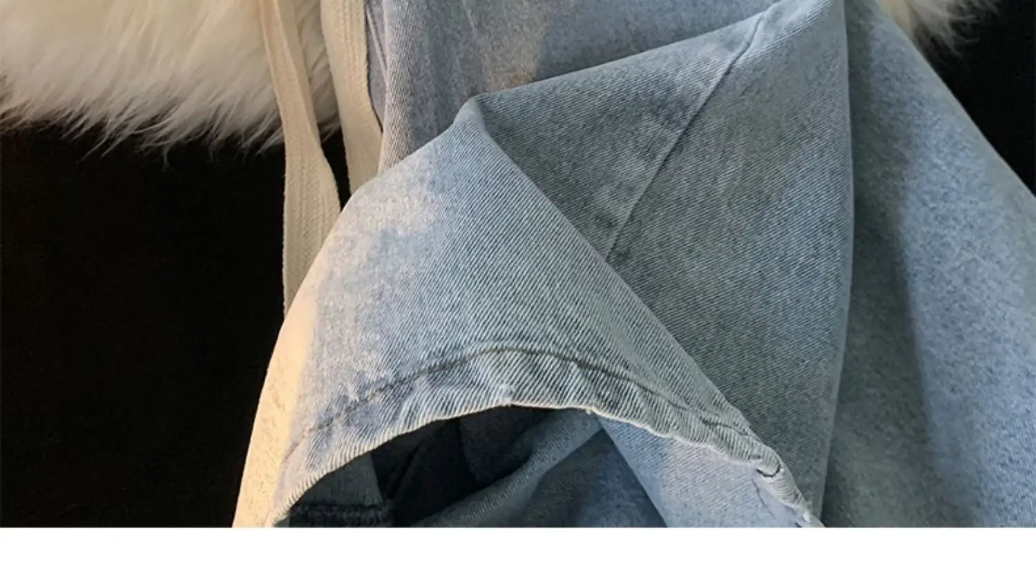 Denim Shorts Men Loose Fit Elastic Waist Grey — feature 4