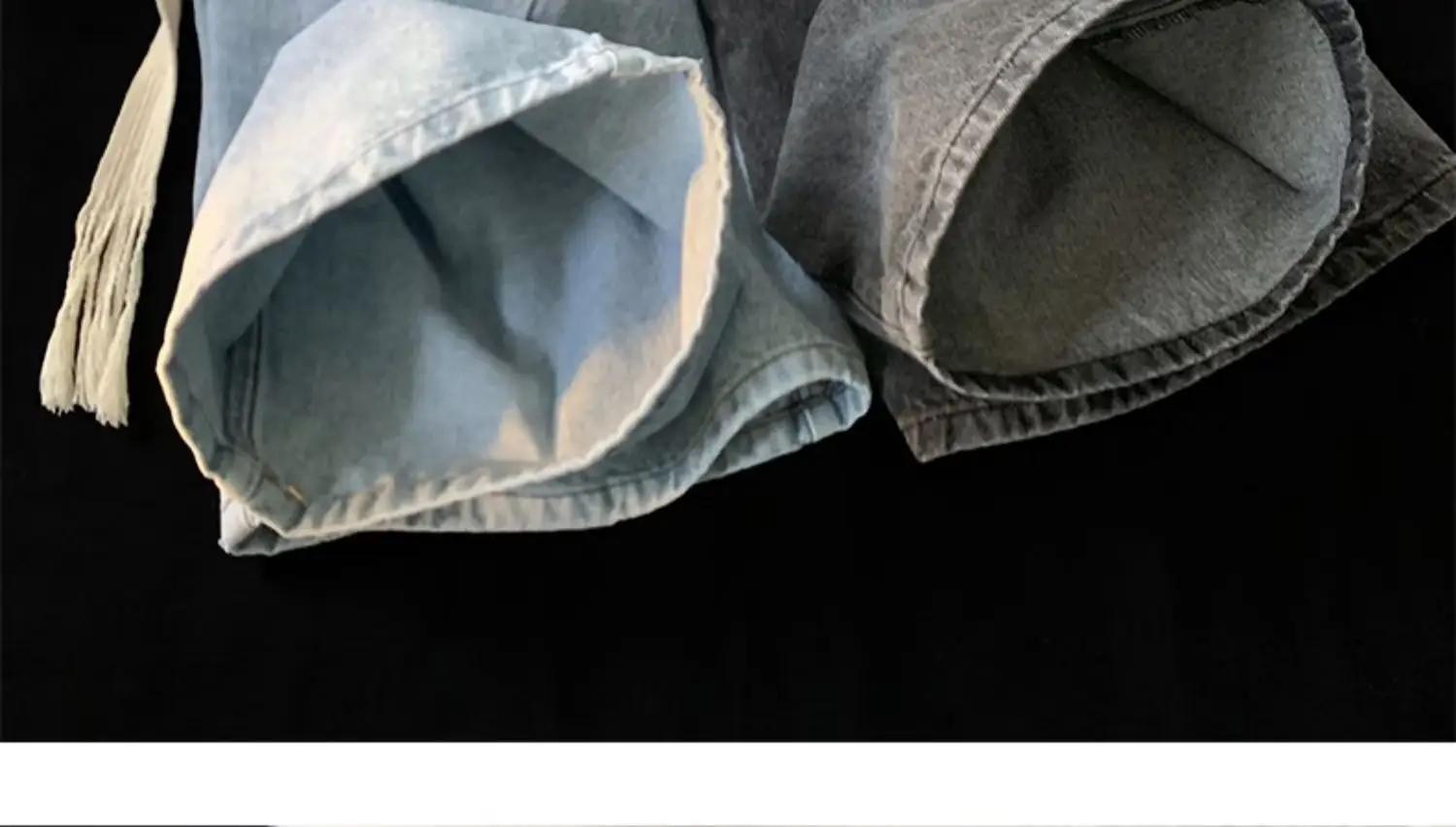 Denim Shorts Men Loose Fit Elastic Waist Grey — feature 6