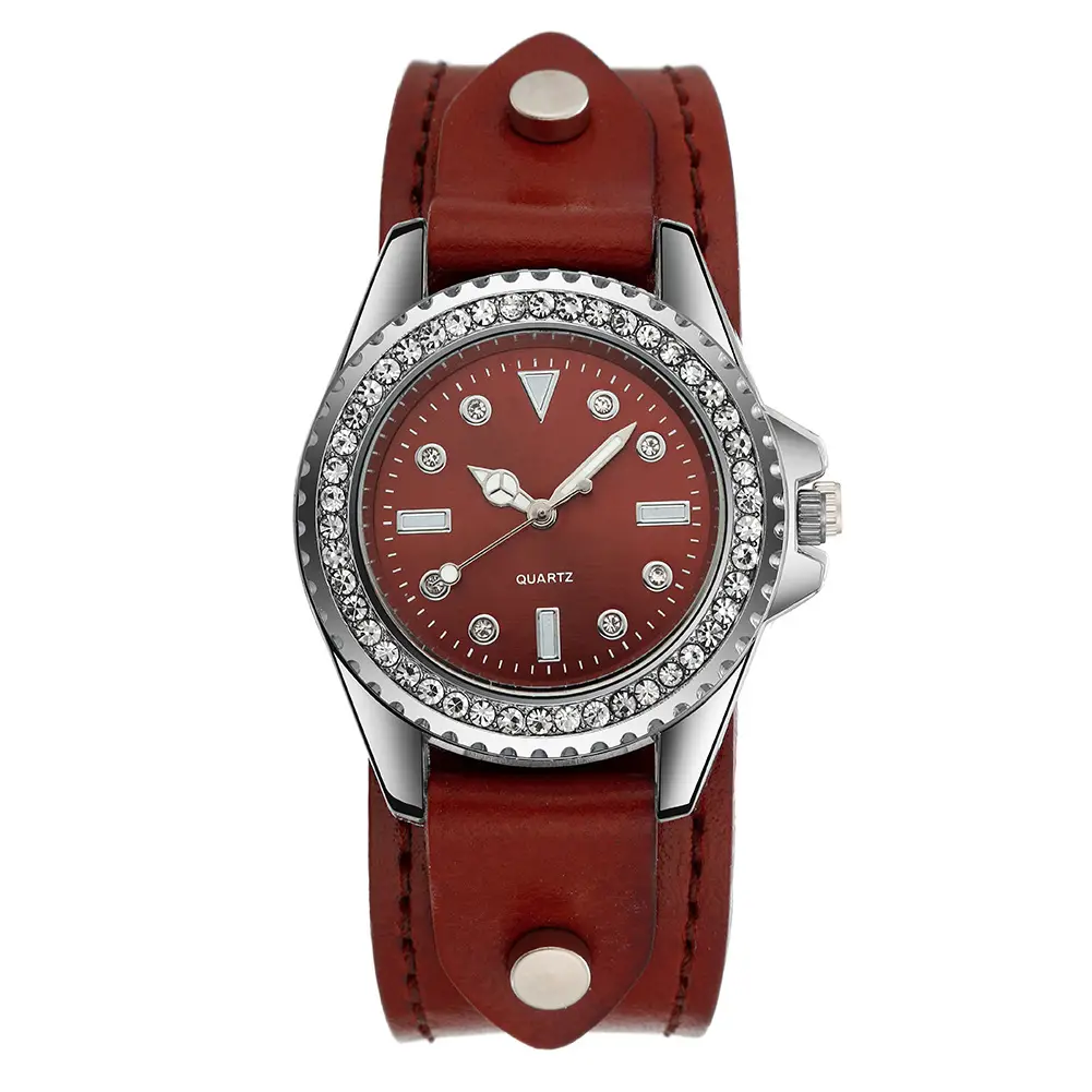 Women's Multi-Color Quartz Watch with Red Strap