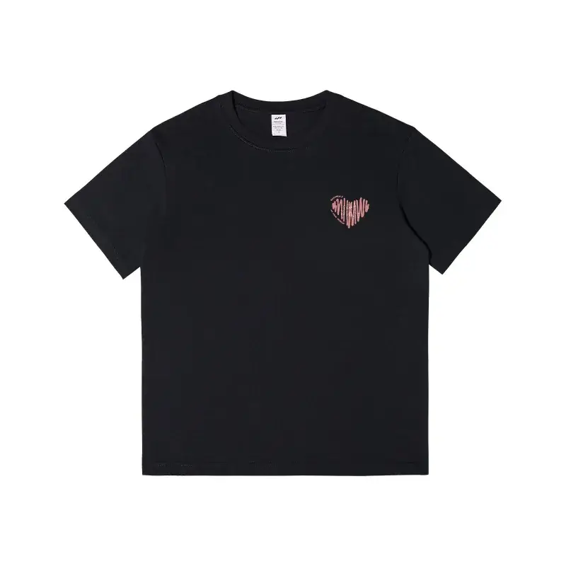 Women Pure Cotton Loose Fit T-Shirt Heart Print Summer Casual - Image 2