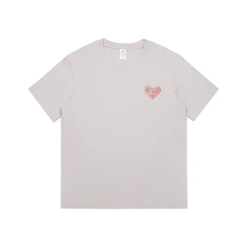 Women Pure Cotton Loose Fit T-Shirt Heart Print Summer Casual - Image 3