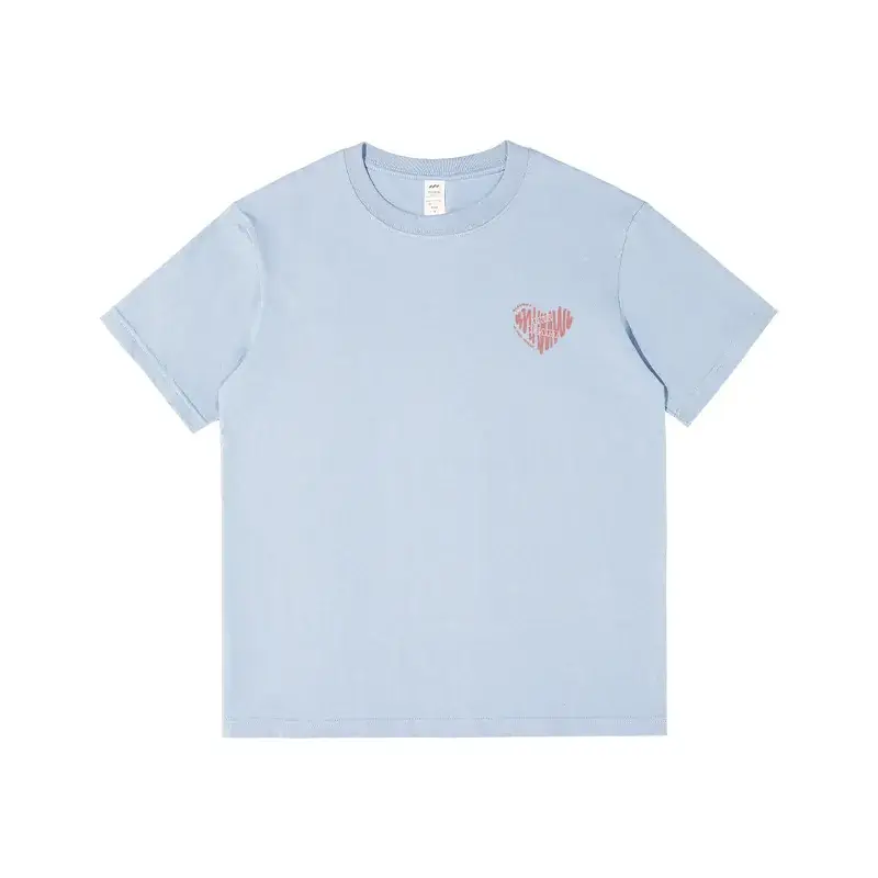 Women Pure Cotton Loose Fit T-Shirt Heart Print Summer Casual - Image 5