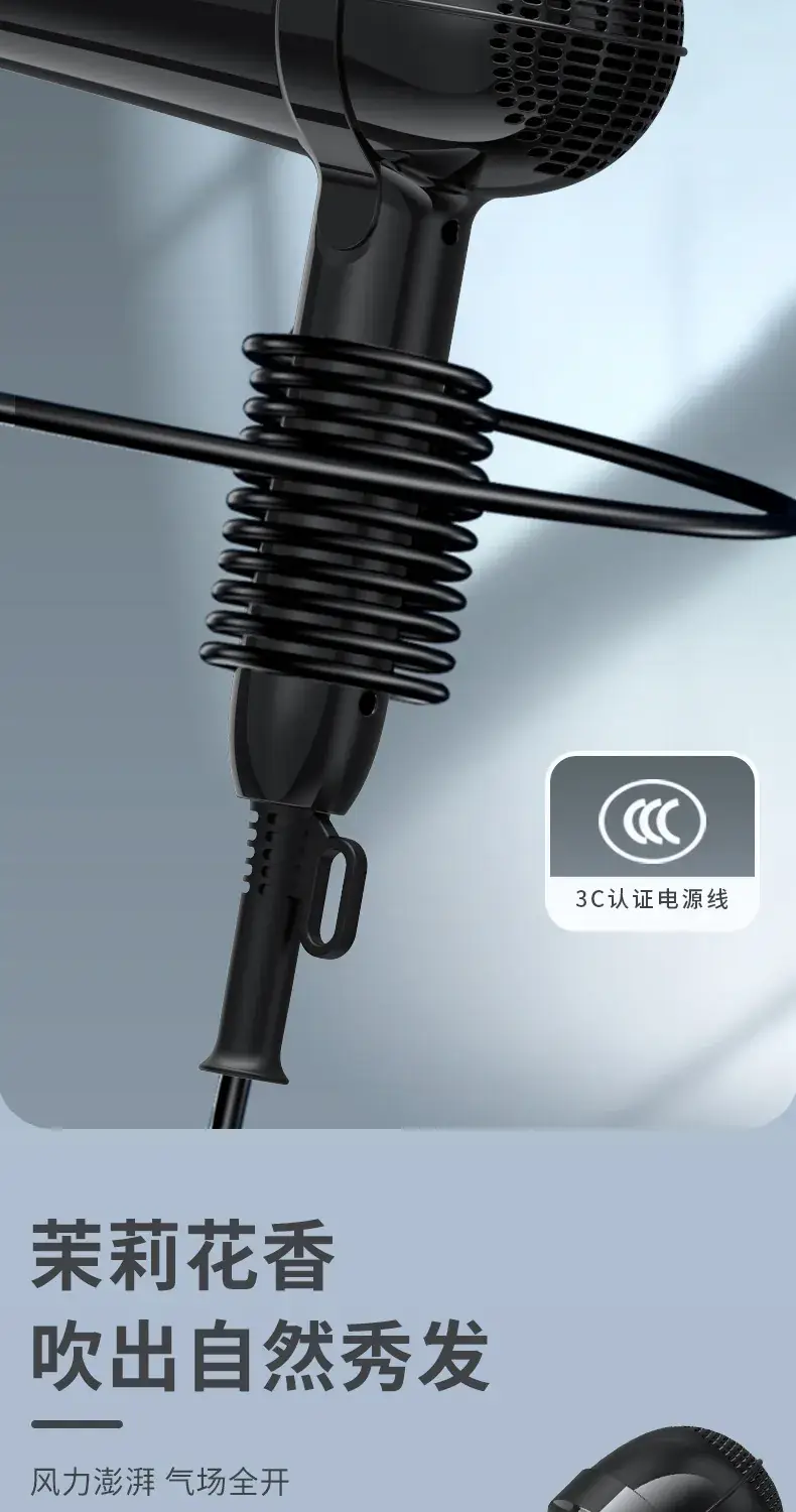 Yongri Black High Power Hair Dryer with Adjustable Temp — feature 10