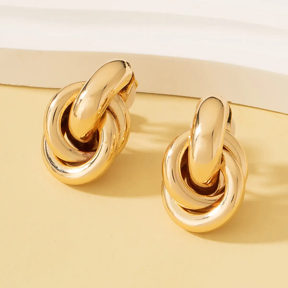 Gold Cross Twist Ear Clips for Women - Image 6