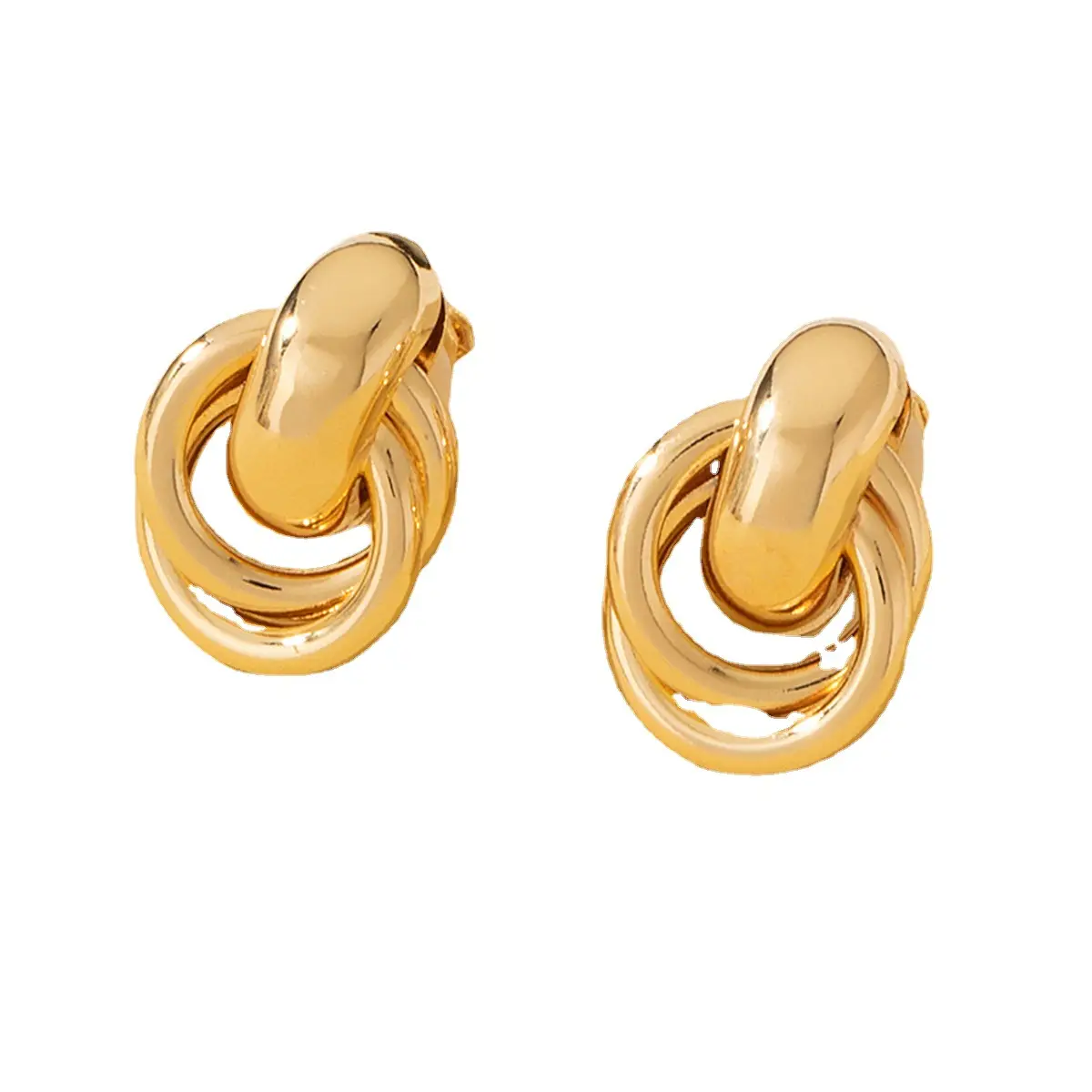 Gold Cross Twist Ear Clips for Women - Image 9