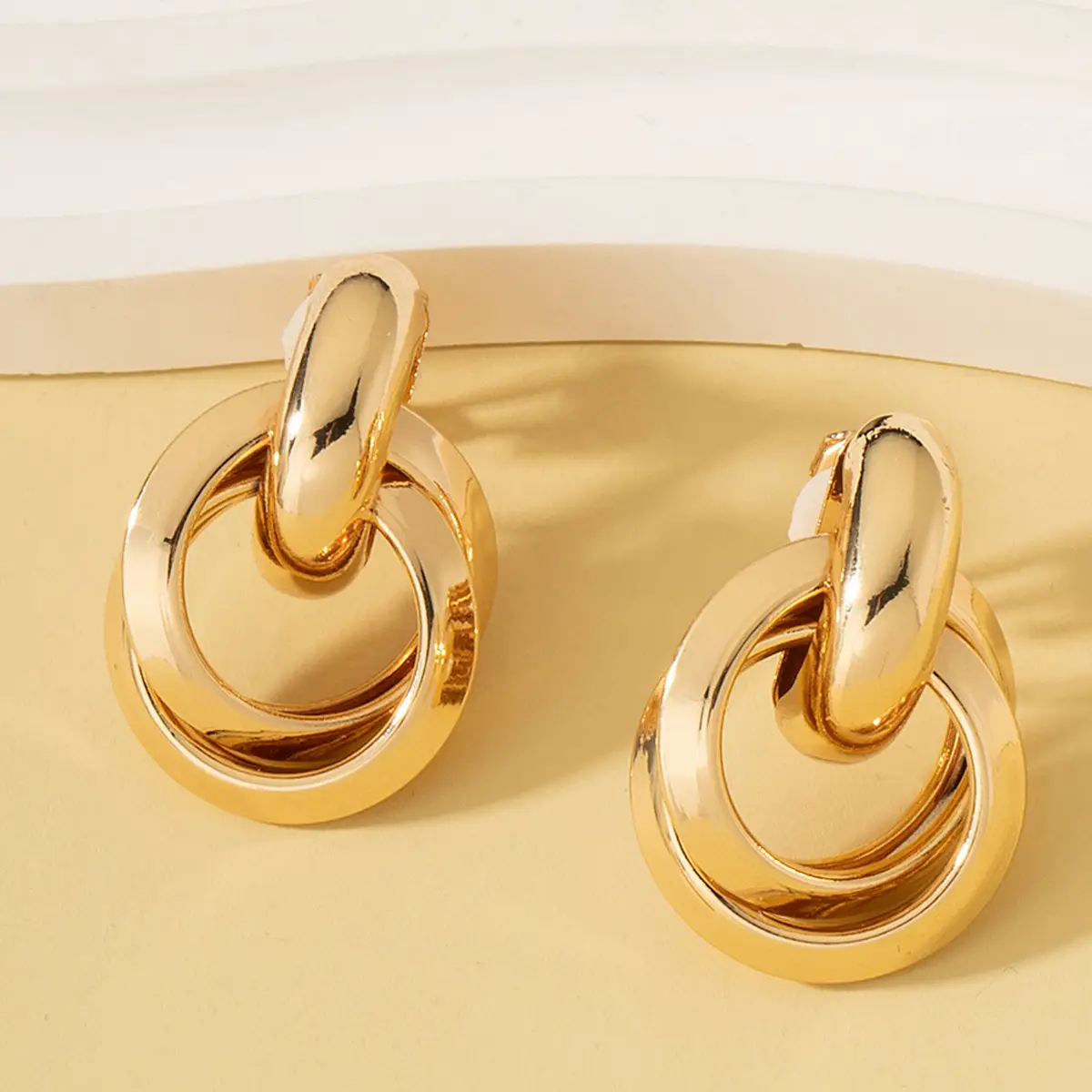 Gold Cross Twist Ear Clips for Women - Image 3