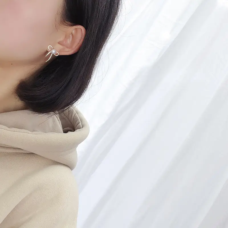 Freshwater Pearl Earrings for Women White Niche Luxury Gift - Image 4