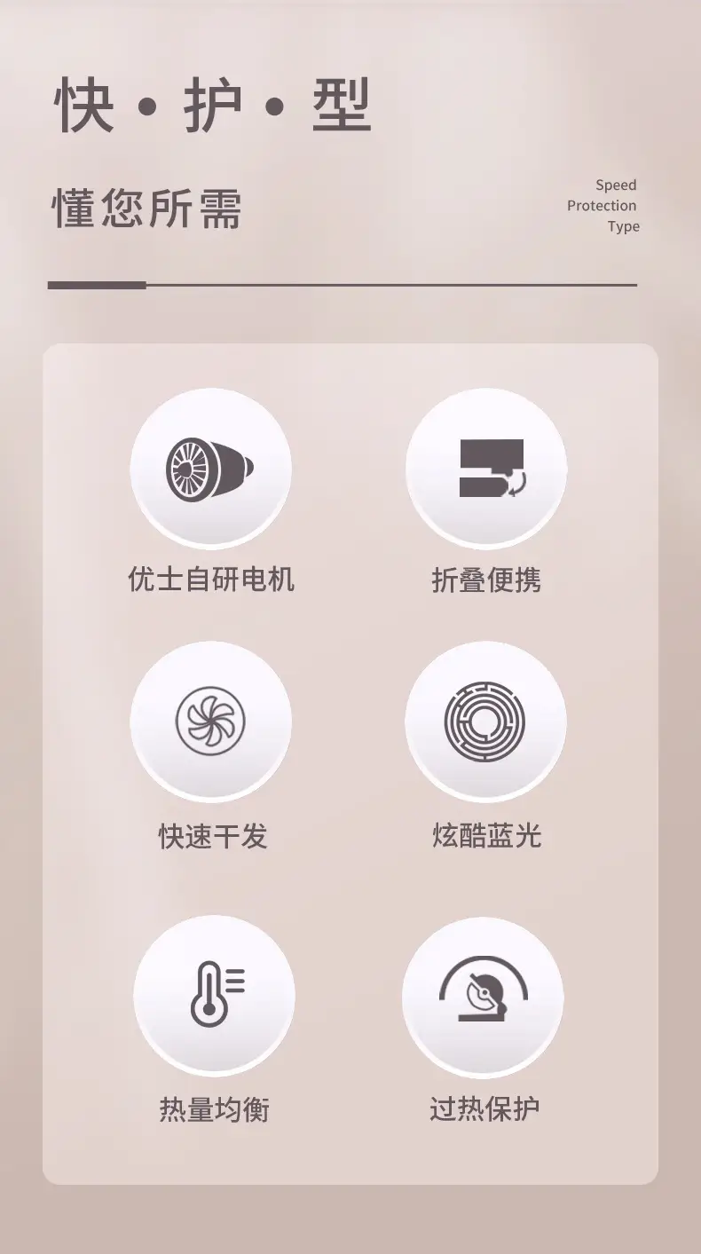 Yongri Electric Hair Dryer Bronze High Power — feature 19