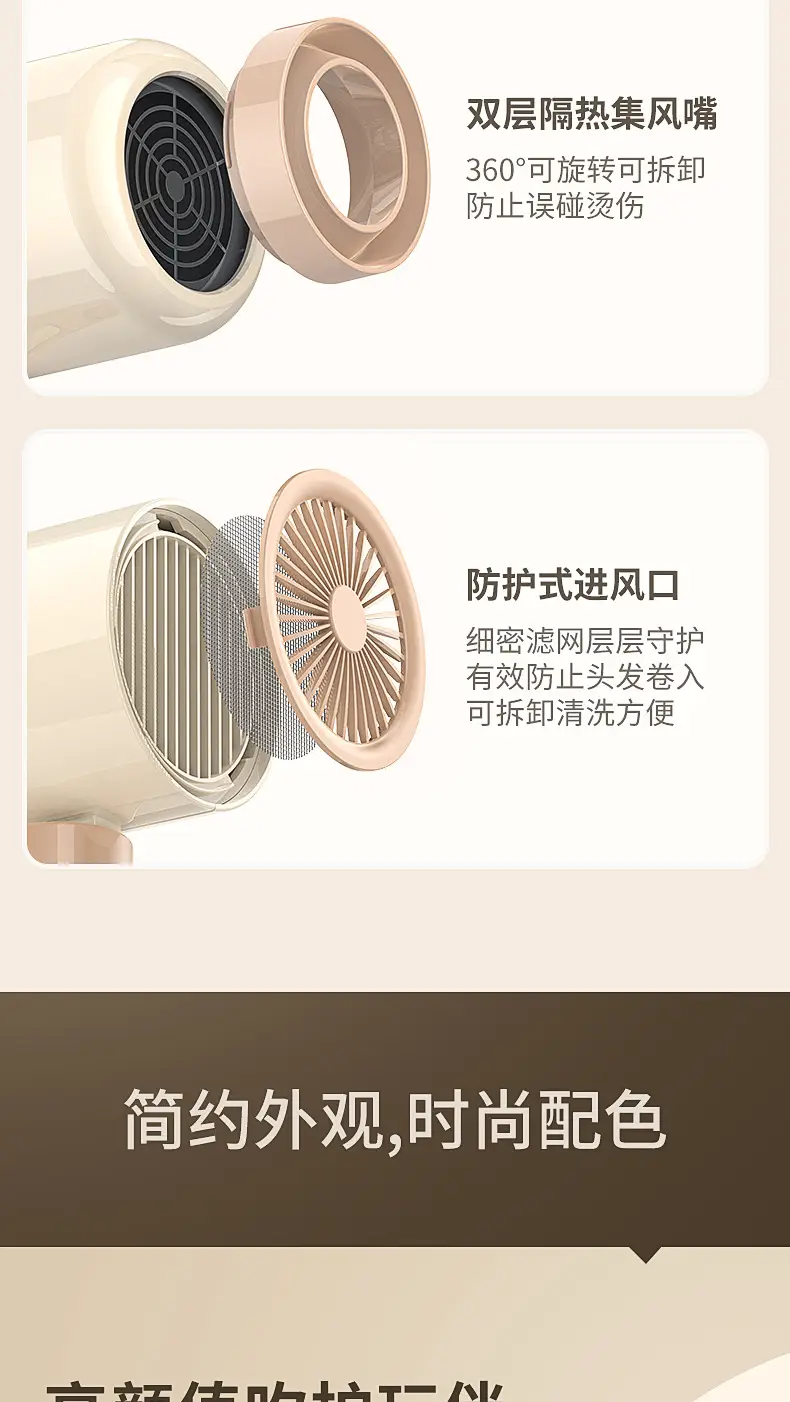 Yongri Electric Hair Dryer Bronze High Power — feature 39
