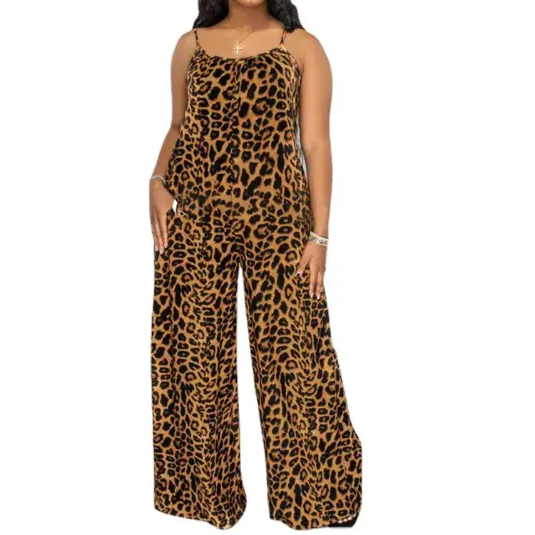European American Leopard Print Jumpsuit Large - Image 11