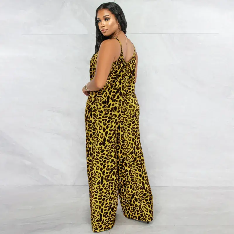 European American Leopard Print Jumpsuit Large — feature 20