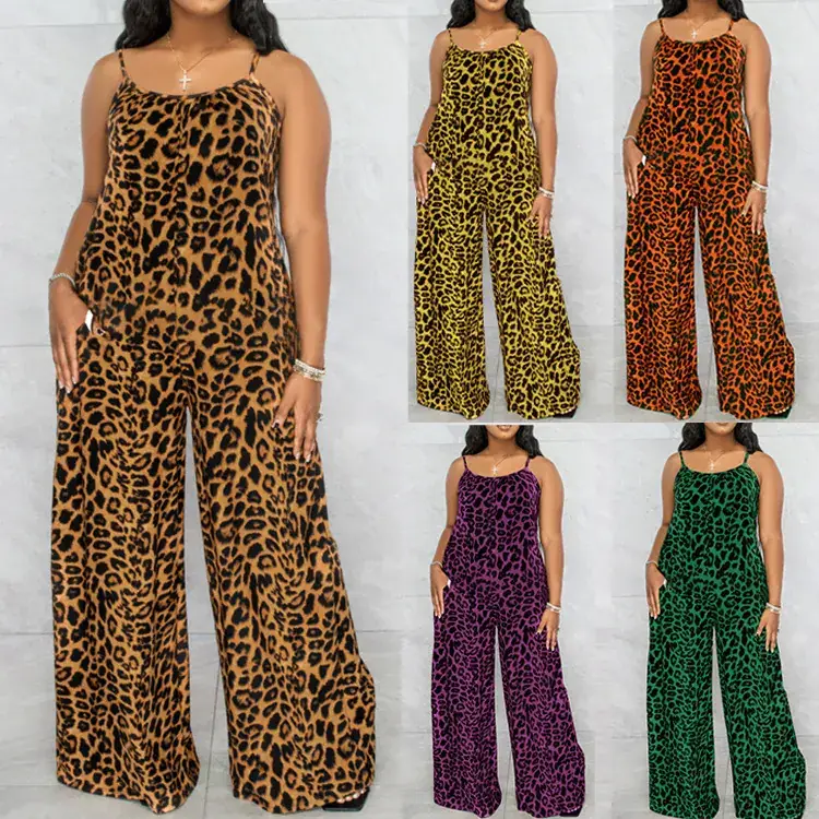 European American Leopard Print Jumpsuit Large — feature 5