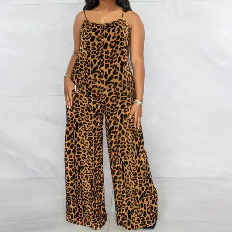 European American Leopard Print Jumpsuit Large — feature 9