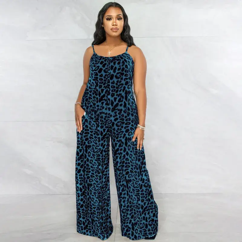 European American Leopard Print Jumpsuit Large - Image 6