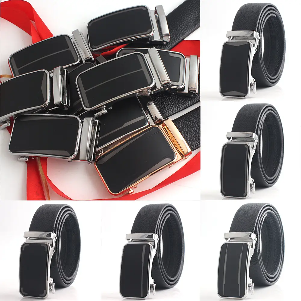 Men's Black Leather Belt with Chrome Buckle - Image 12