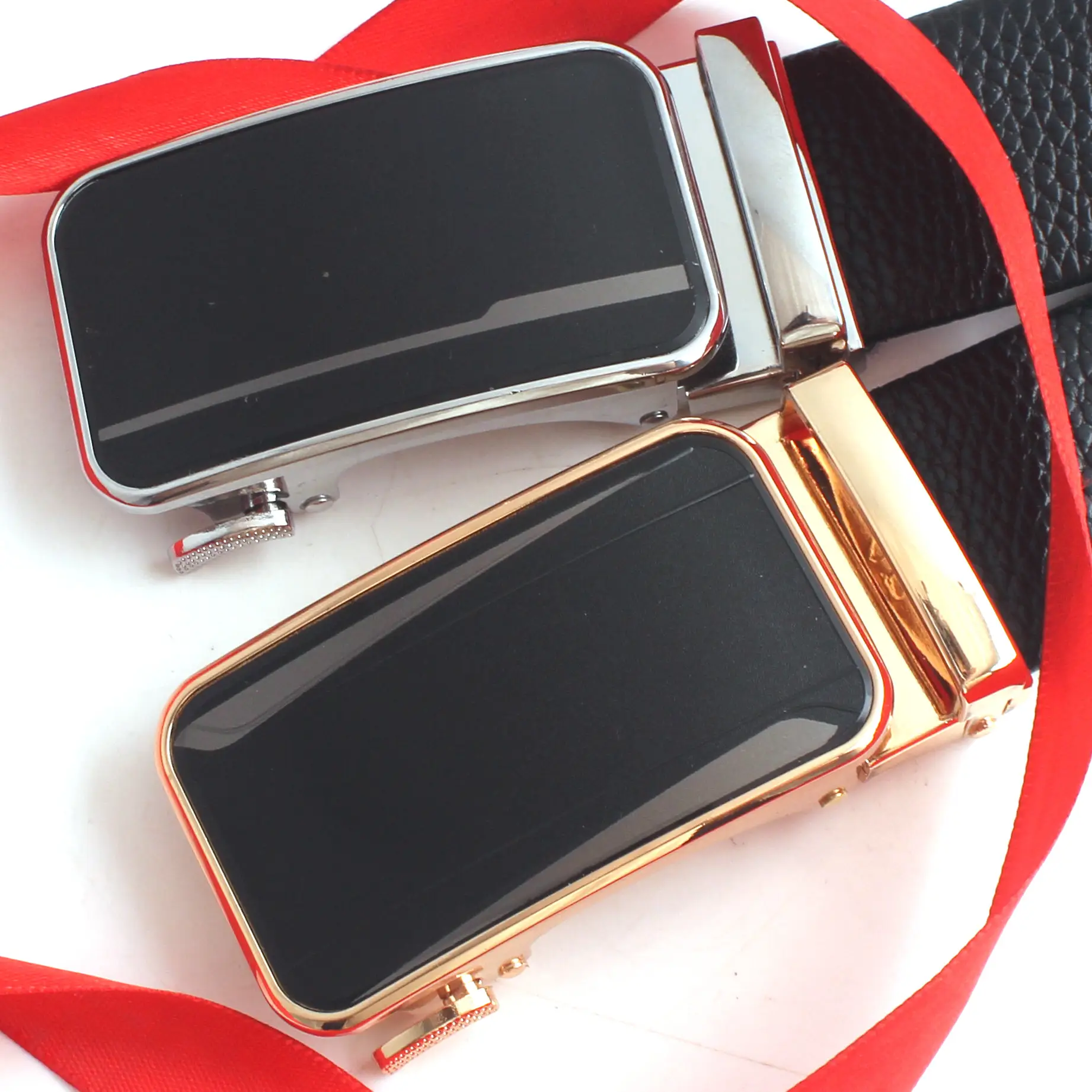 Men's Black Leather Belt with Chrome Buckle - Image 14