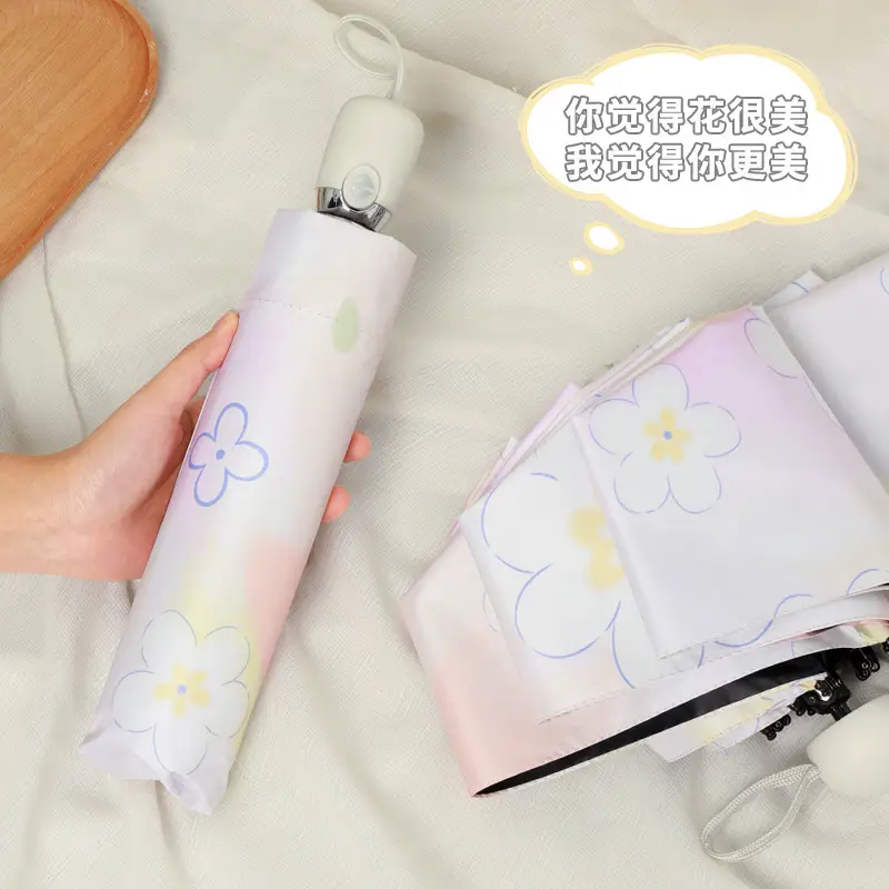 70% Off Gradient Pink Flower Vinyl Umbrella