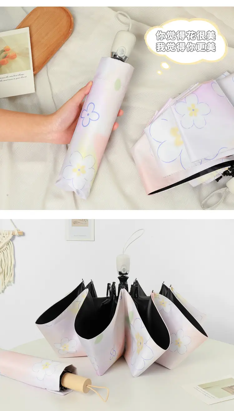 70% Off Gradient Pink Flower Vinyl Umbrella — feature 10