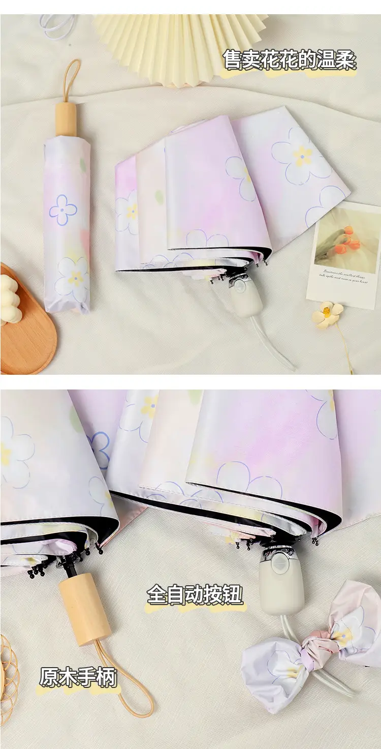 70% Off Gradient Pink Flower Vinyl Umbrella — feature 5