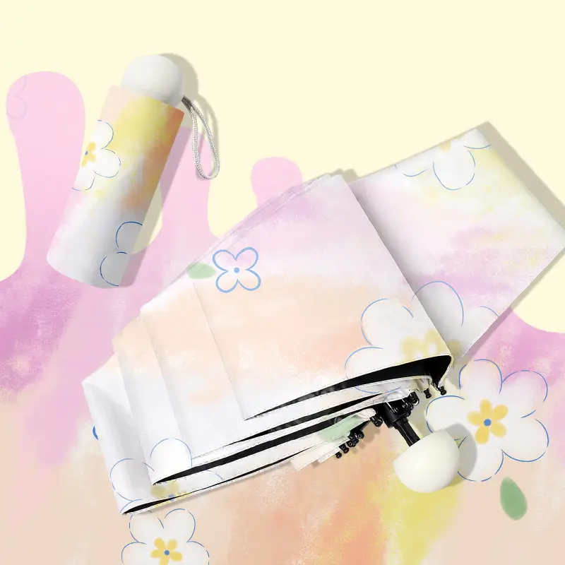 70% Off Gradient Pink Flower Vinyl Umbrella