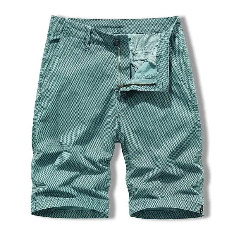 Men's Beige Woven Capri Shorts Summer Casual Pants - Image 4