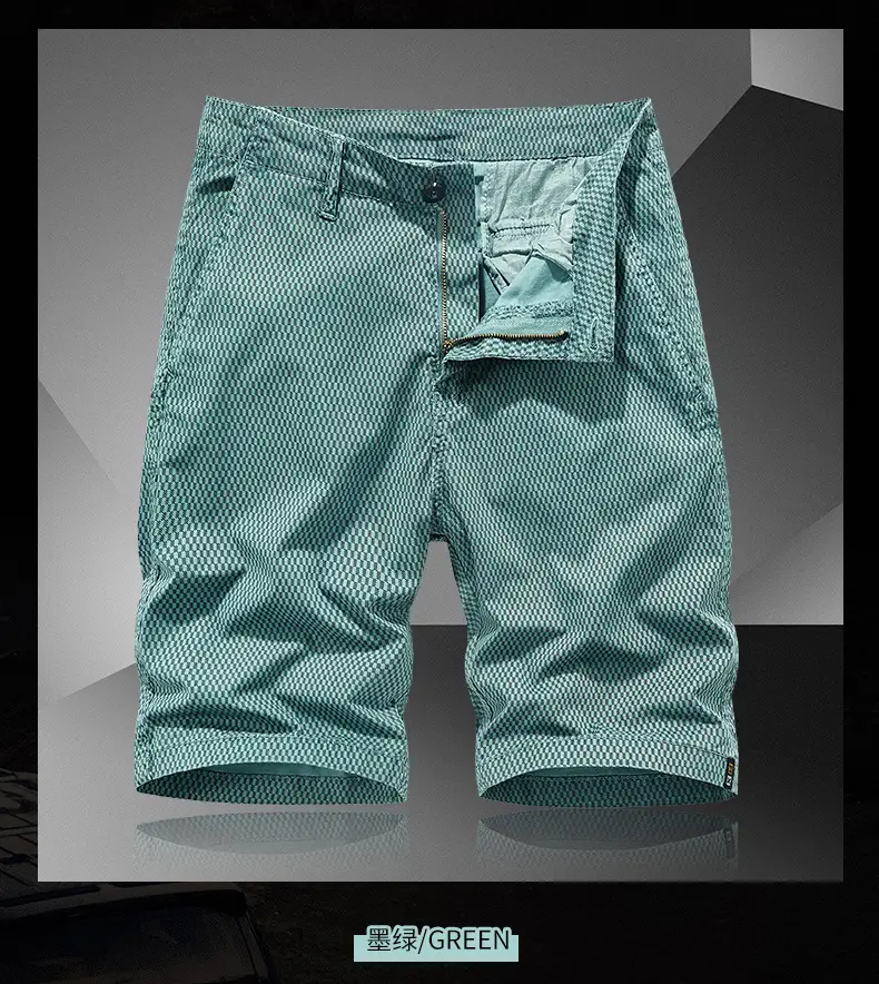 Men's Beige Woven Capri Shorts Summer Casual Pants — feature 12