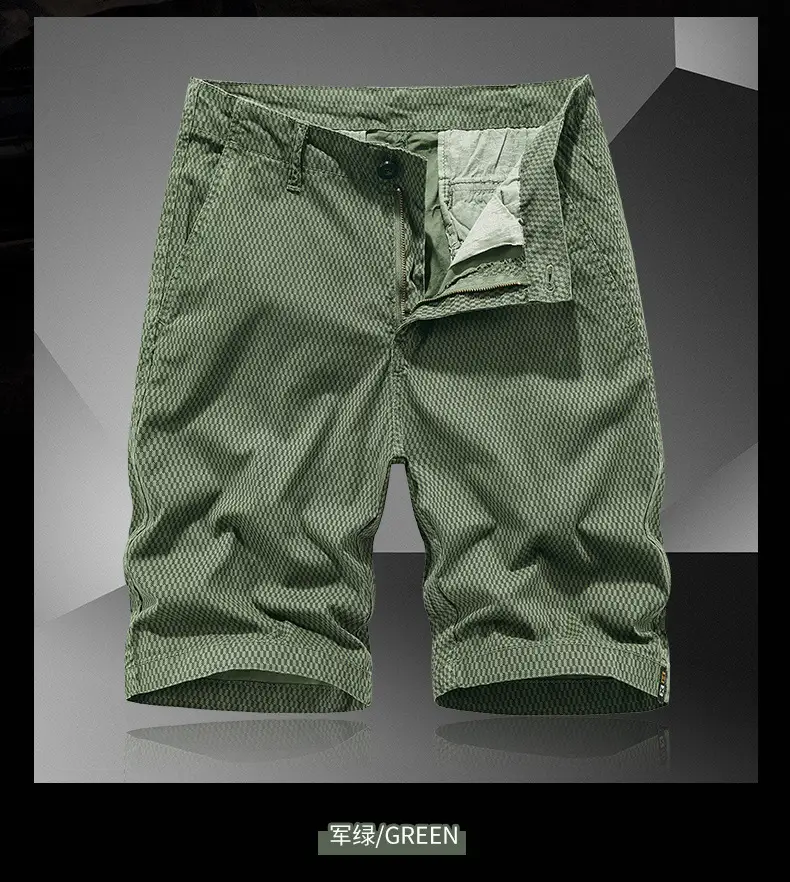 Men's Beige Woven Capri Shorts Summer Casual Pants — feature 13
