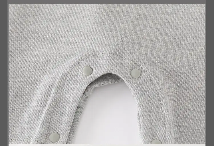 Baby Boys Gray Short Sleeve Jet Suit with Bow Tie — feature 7