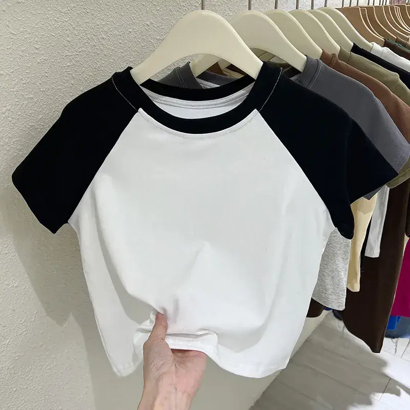 Women Raglan Sleeve T-Shirt White Black 2025 - Image 10