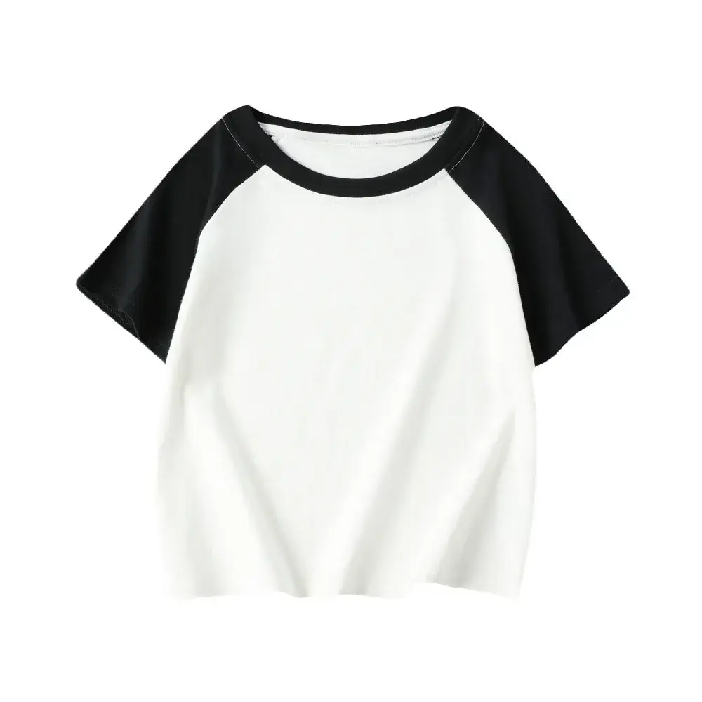 Women Raglan Sleeve T-Shirt White Black 2025 - Image 13