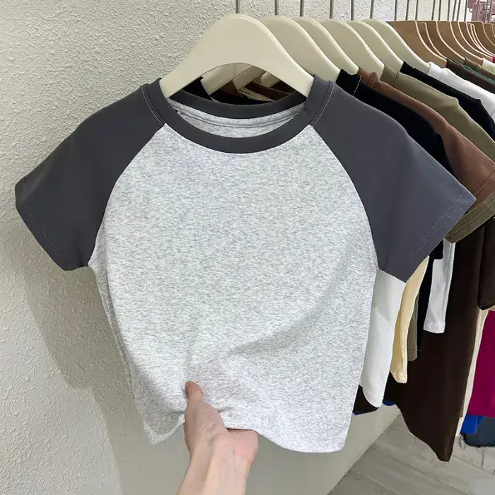 Women Raglan Sleeve T-Shirt White Black 2025 - Image 2