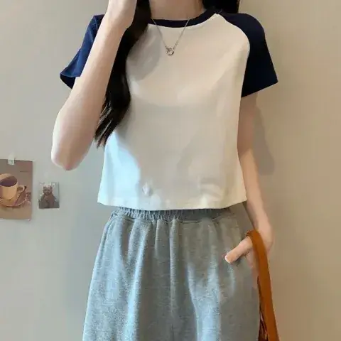 Women Raglan Sleeve T-Shirt White Black 2025 - Image 8