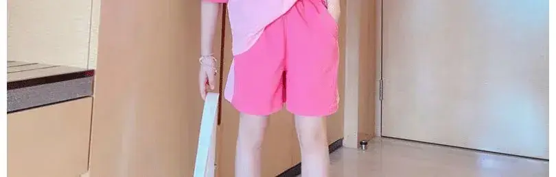 Summer Girls Pink Polo Shorts Set with Cap — feature 5