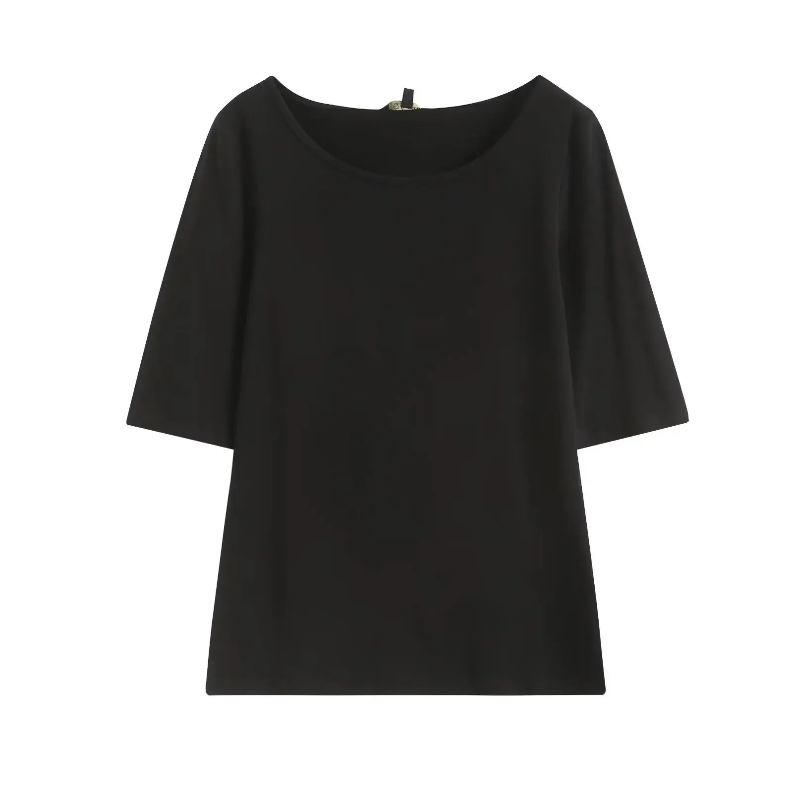 Korean Women's 35SP-2634 Short Sleeve T-Shirt Cream - Image 2