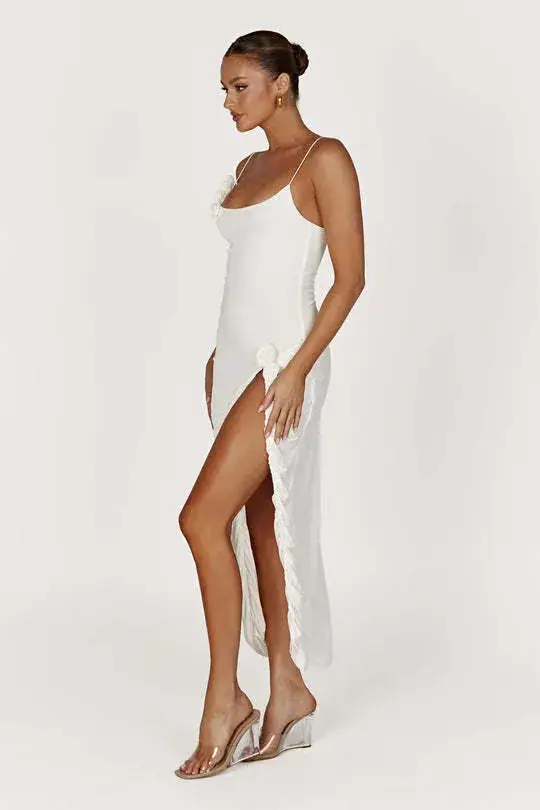 2025 Summer Sexy Slim Fitting White Slit Dress for Women — feature 9