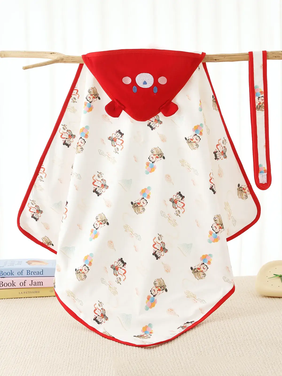 Newborn Baby Bath Towel Red White Cotton Anti-Startling - Image 12