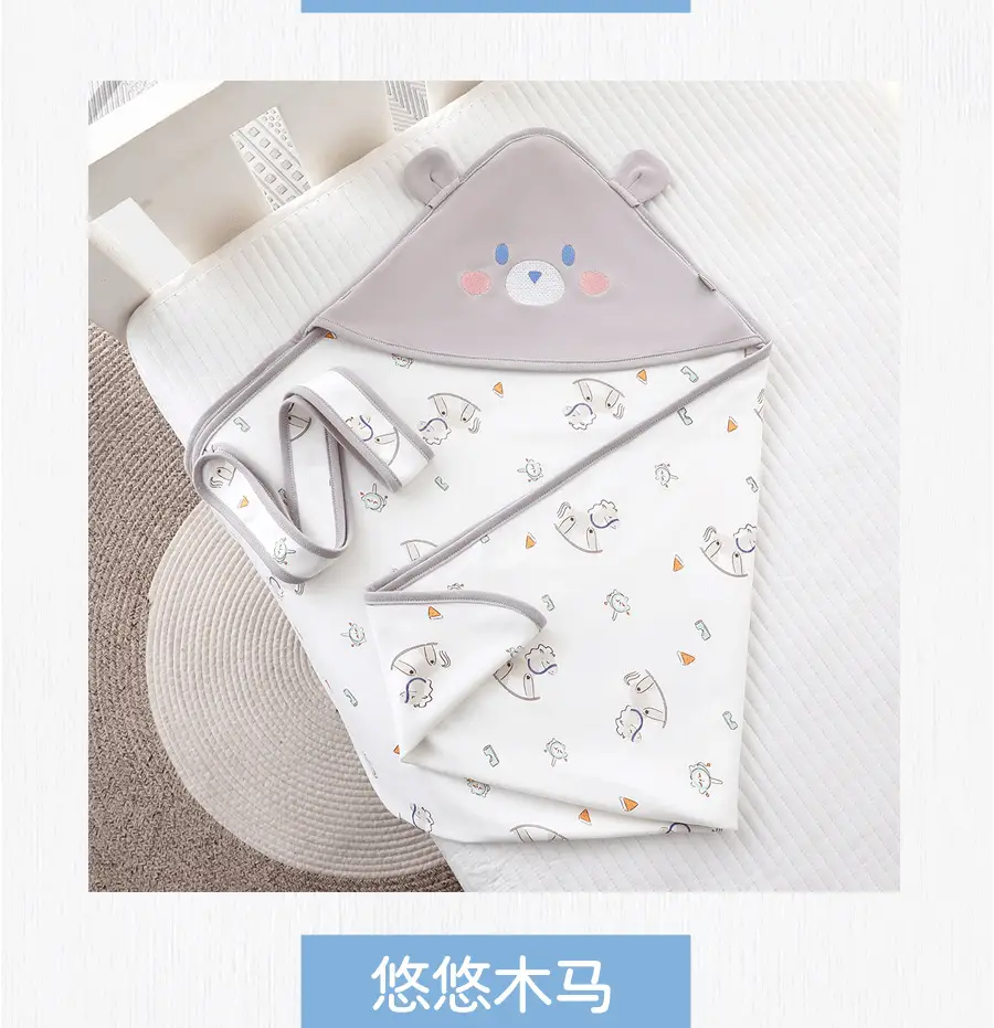Newborn Baby Bath Towel Red White Cotton Anti-Startling — feature 10