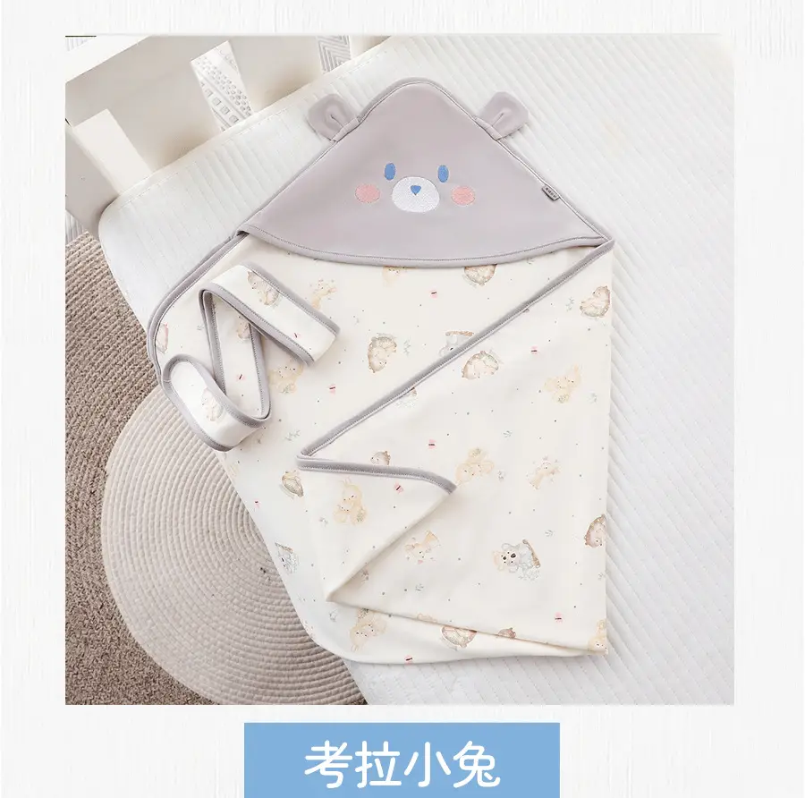 Newborn Baby Bath Towel Red White Cotton Anti-Startling — feature 13