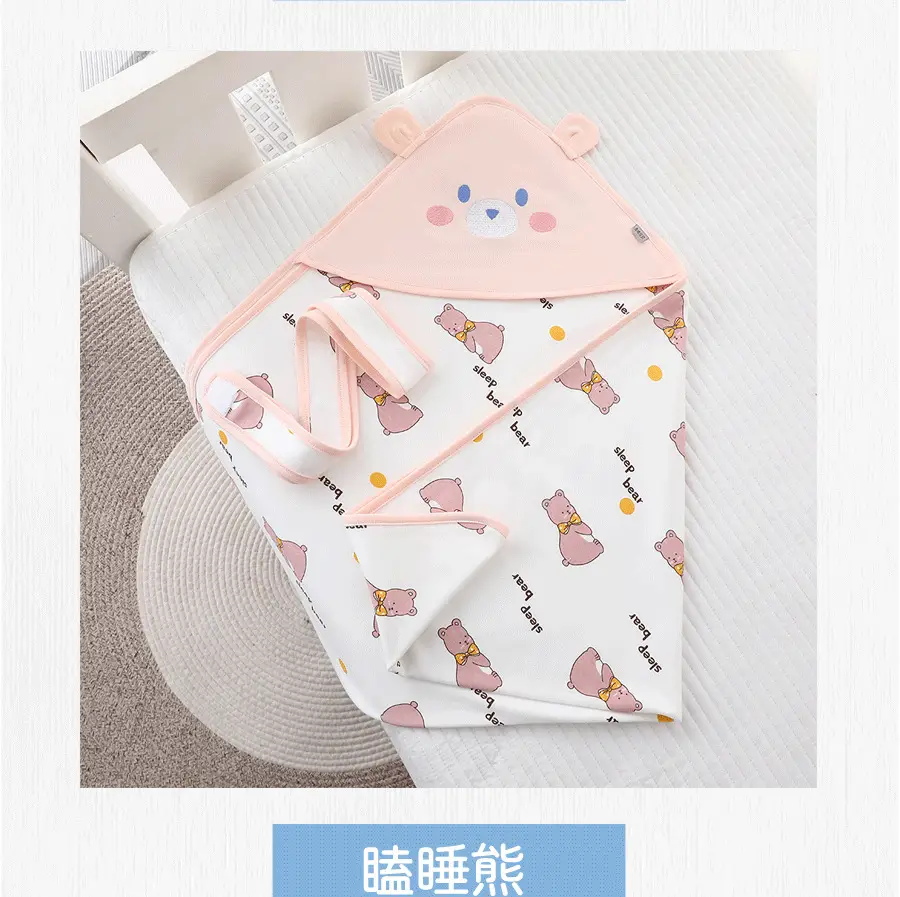 Newborn Baby Bath Towel Red White Cotton Anti-Startling — feature 14