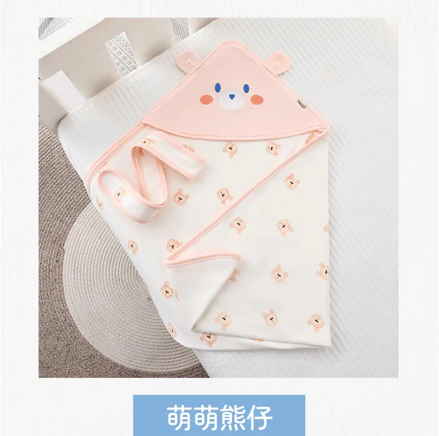 Newborn Baby Bath Towel Red White Cotton Anti-Startling — feature 8